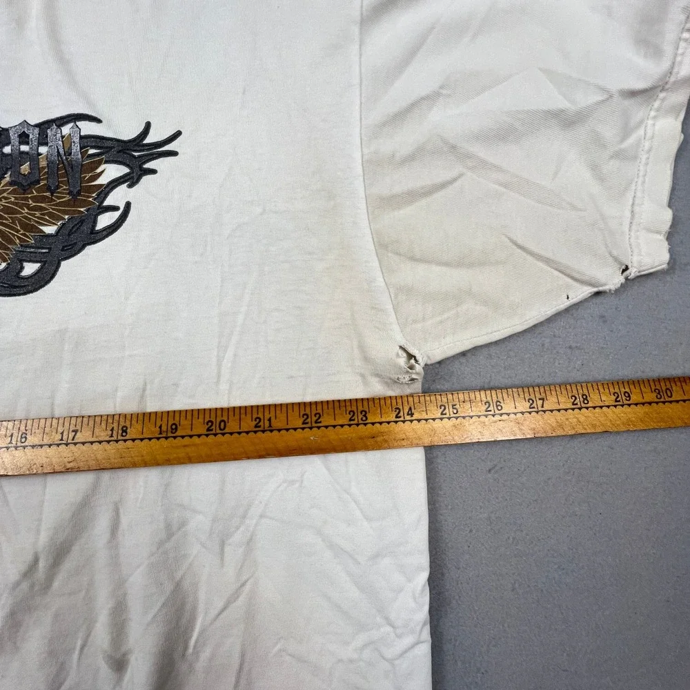 Harley Davidson T-Shirt Mens 2XL White Eagle Glendale CA Thrashed Biker Vintage